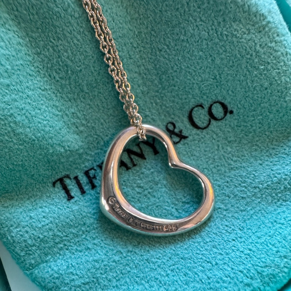 Tiffany & Co. Silver Open Heart Necklace - Picture 3 of 6